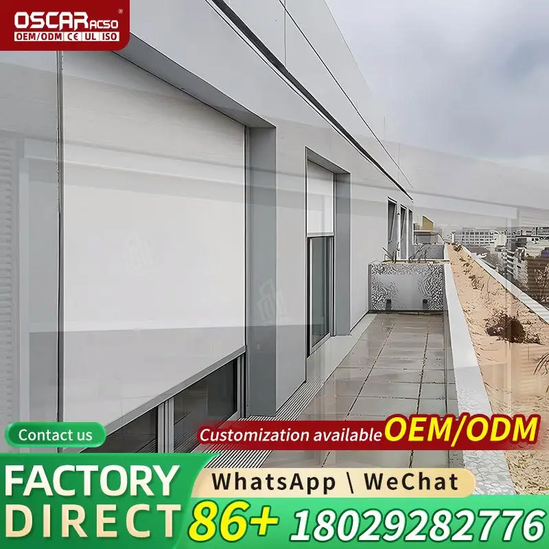 Outdoor Porch Enclosure Kit Bespoke Green Container Solar Powered Weather Resistant Garden Balcony Patio Rolling Blind