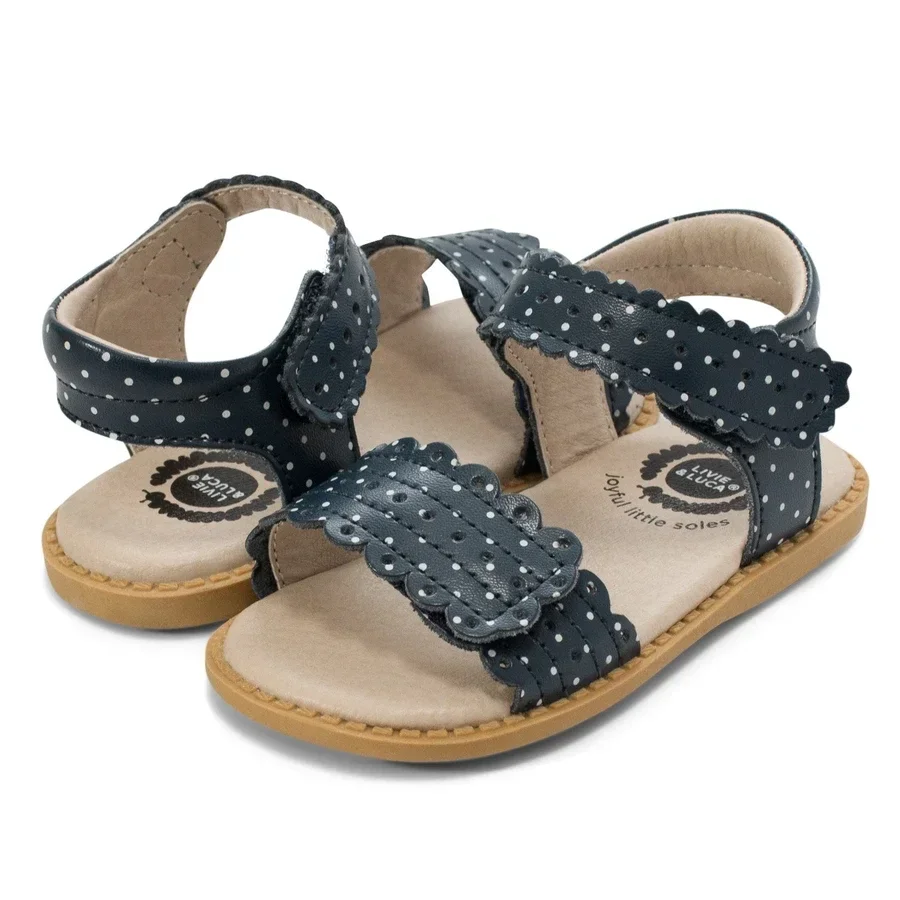 Livie & Luca Kids Children Posey Classic Sandal Shoes For Girl Low Heel Real Leather Enfants Fille Female Party Dress Shoes New