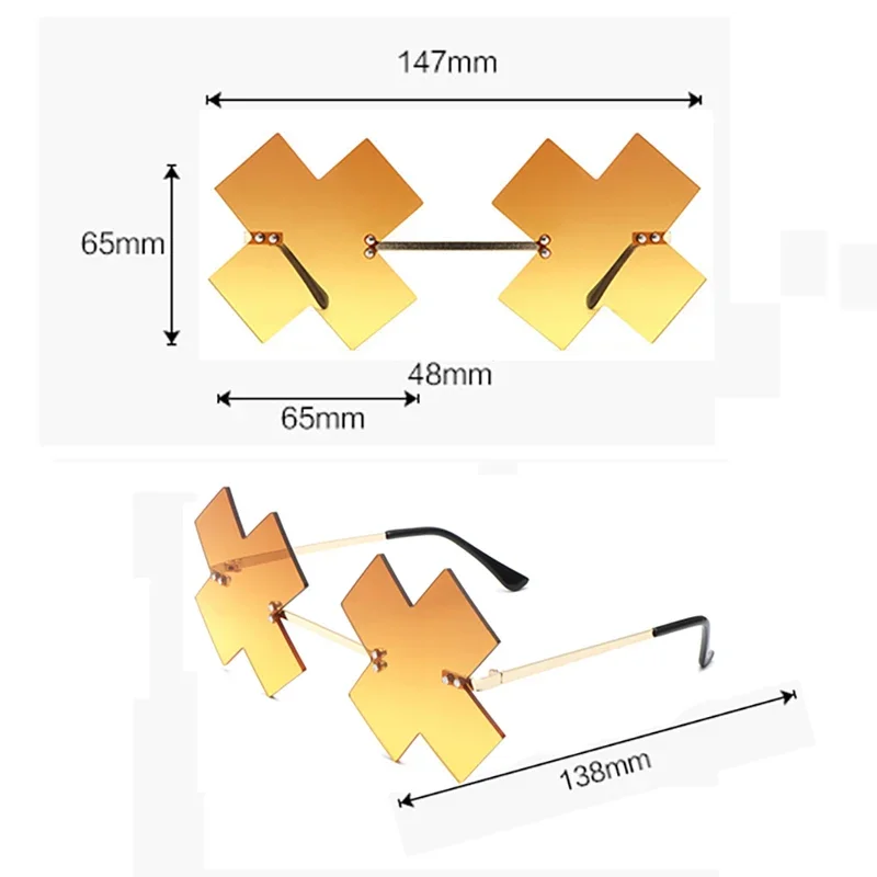 게임 길티 기어 해피 카오스 코스프레 안경 남여 노란색 불규칙한 선글라스 할로윈 소품 안경 안경 액세서리