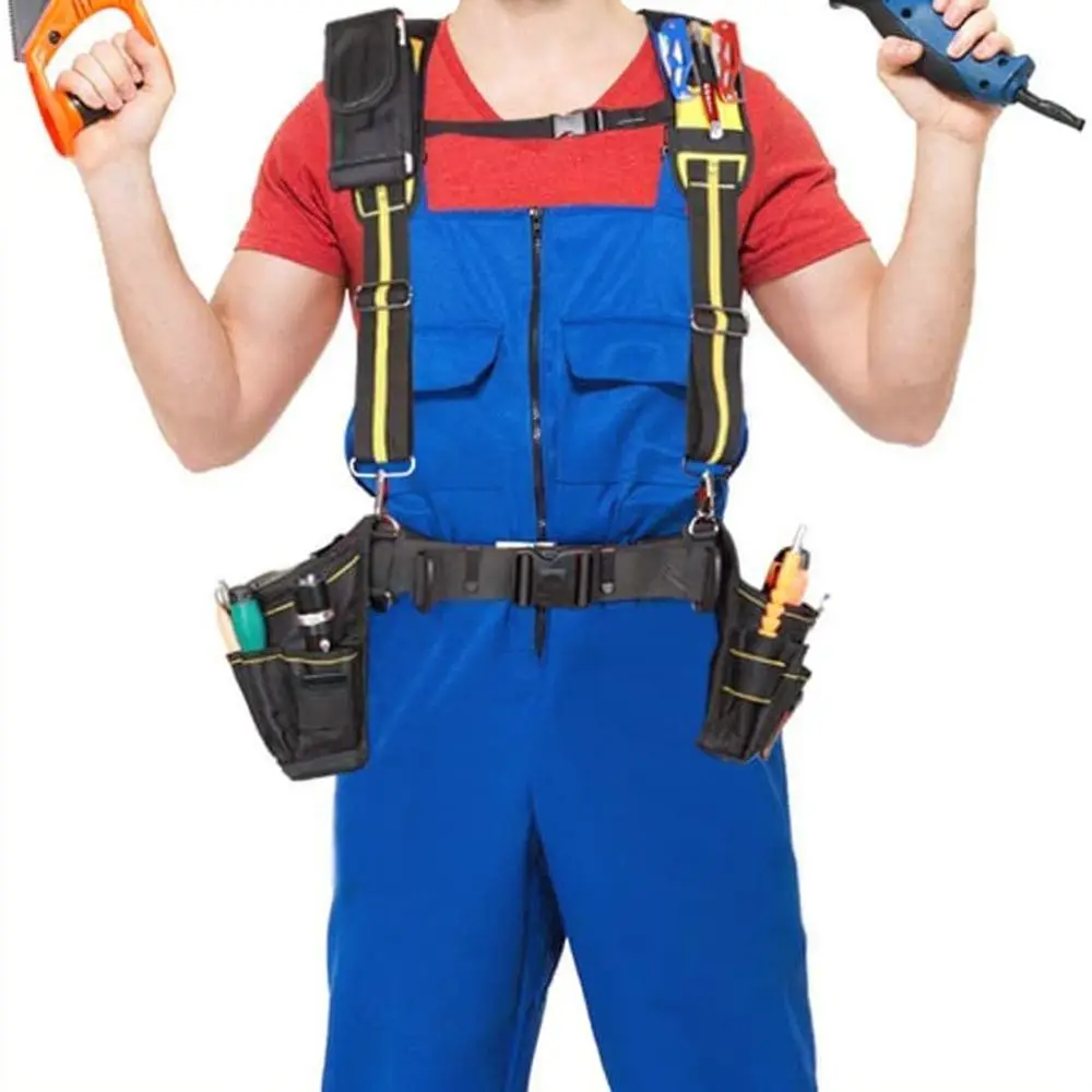 Durable Tool Belt Suspenders X Shape Design Comfortable Shoulder Straps For Heavy Duty Construction Tool Organizer