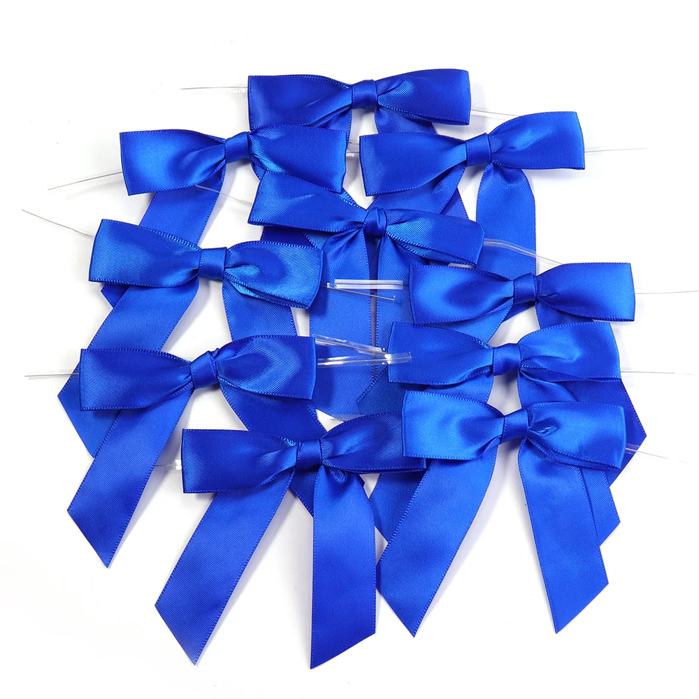 10 teile/los 9X9 cm Bögen Twist Tie Satin Band Bogen Abdichtung Bindung Draht Für Lollipop Süßigkeiten Bäckerei Geschenke verpackung Zubehör – Detail 6