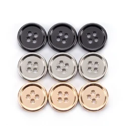 10pcs 4-Hole Metal Buttons For Clothing Suit Shirt Coats DIY Sewing Accessories 11mm 15mm 25mm Gold Buttons Decorative