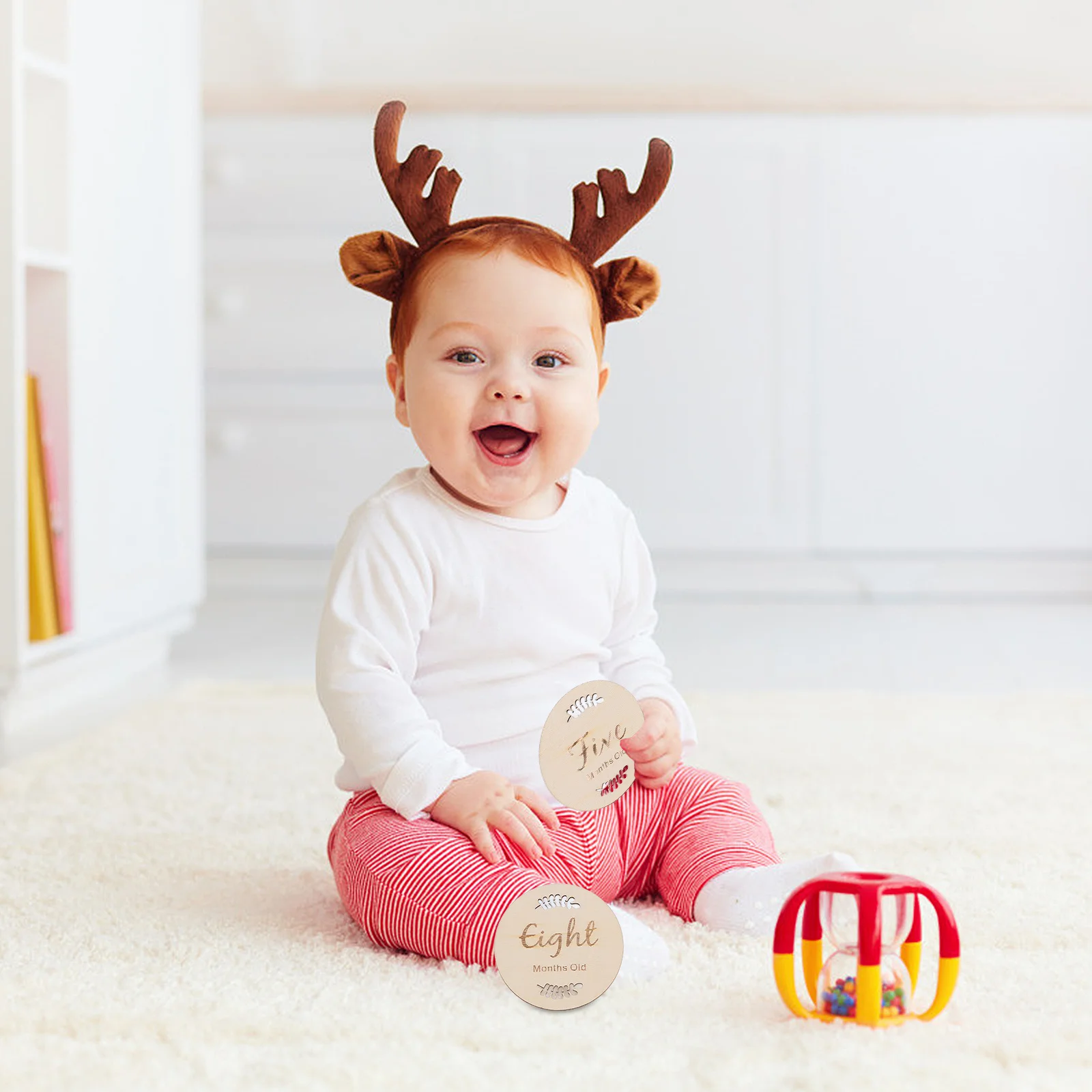 

12 шт., памятные деревянные открытки на весь месяц для новорожденных, месяц рождения, карты с вехами для роста ребенка на первый год, социальная среда