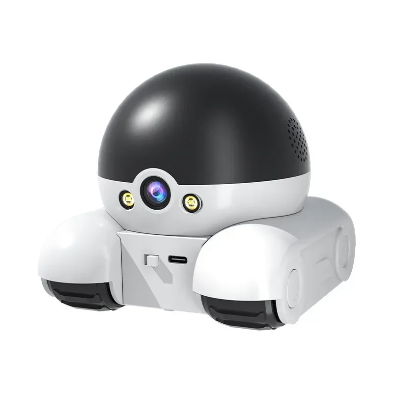 White Robot Dog Camera Dome Camera Full APP AI Humanoid Detection Baby Monitor-EU Plug Color PTZ IP
