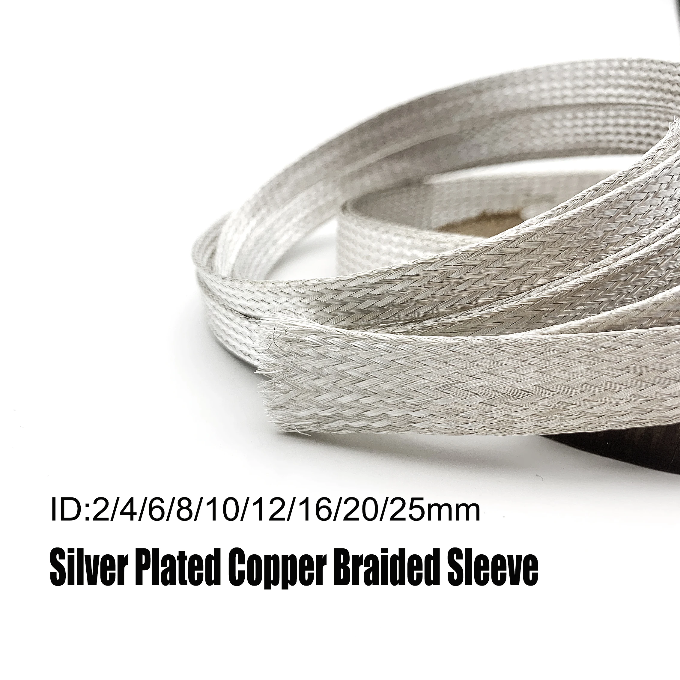 

Высокотемпературная посеребренная медная плетеная втулка ID 2/4/6/8/10/12/16/20/25 мм, защитная трубка для кабелей, защитная трубка