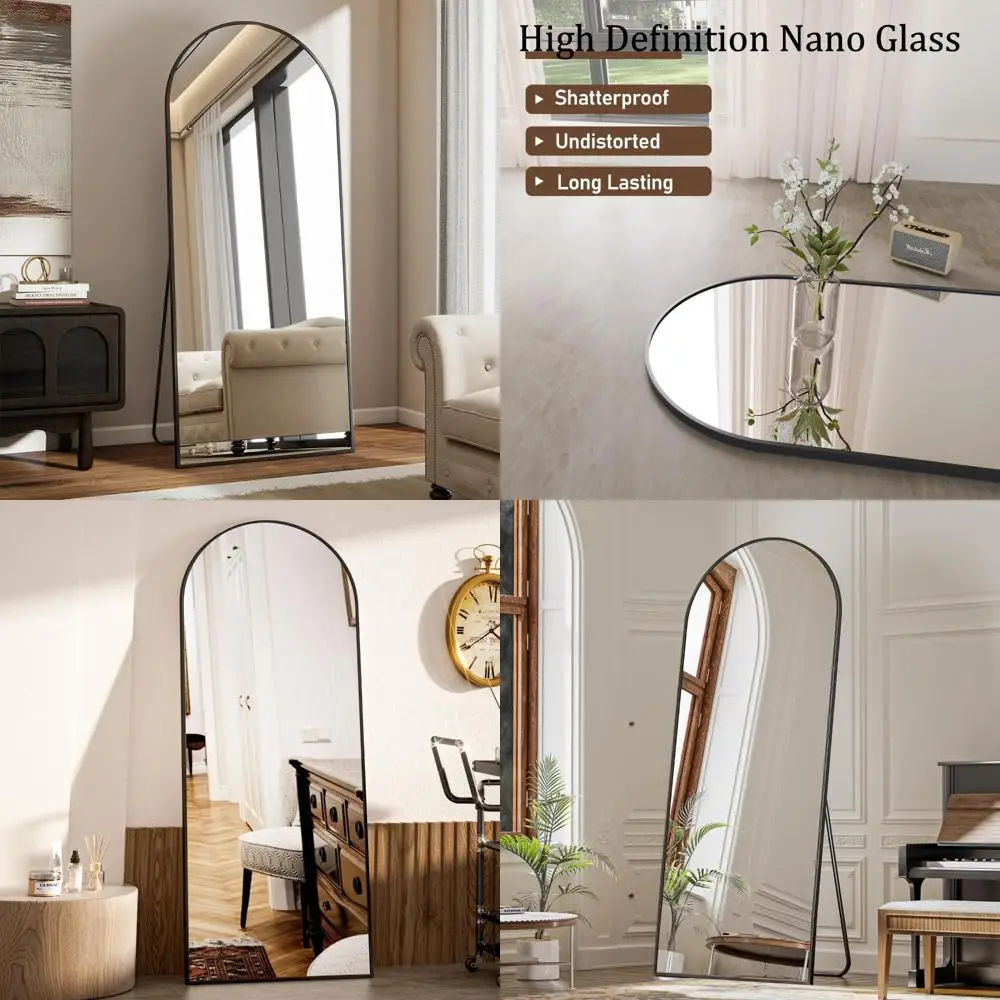 Bodenspiegel in voller Länge 26x71 mit Aluminiumrahmen, stehend oder lehnend, geeignet für den Heim- und Studiogebrauch