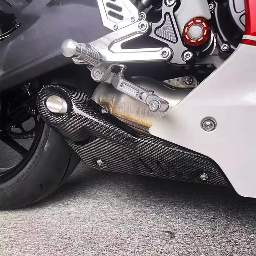 

Motorcycle Exhaust Silencer Exhaust Cover Carbon Fiber Protector Heat Shield Guard for KOVE 450RR 2023