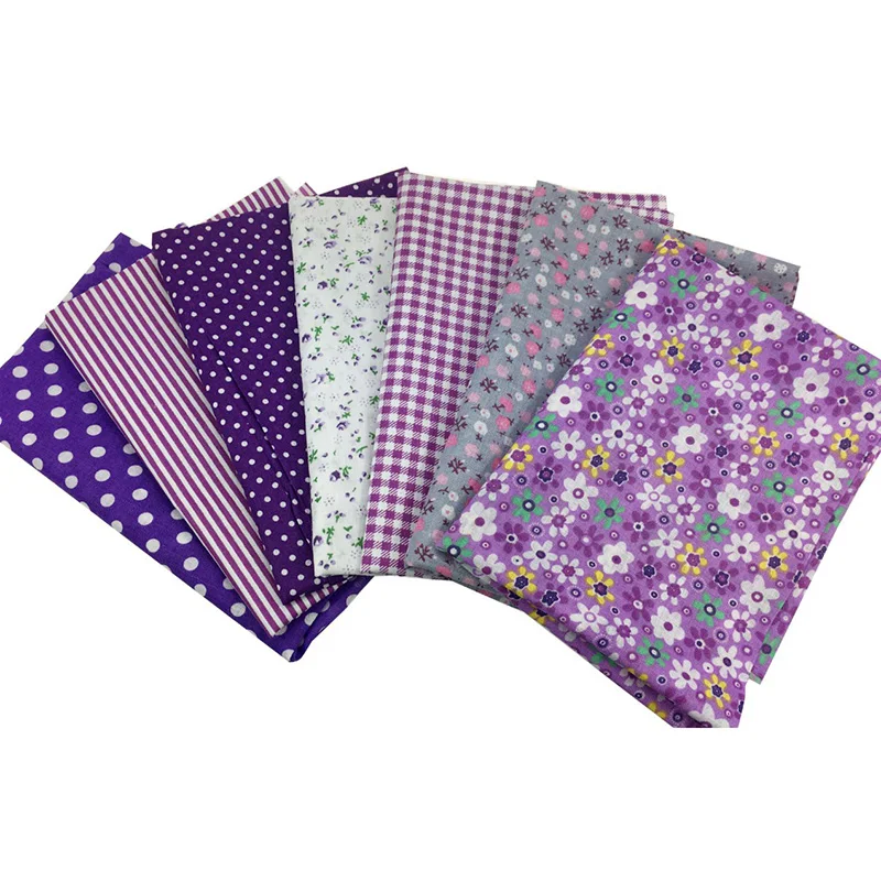 Small Vintage Floral Fabric Series 7 Pieces Assorted Pre-Cut Thick Cotton Quilt Fabric DIY Craft Sewing Handmade Accessory