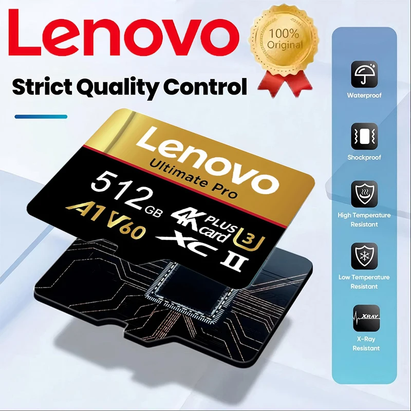 Lenovo High-Speed 512GB SD Cards Micro TF SD TF Cards Memory Card 256GB 128GB 64GB 8K for Android / Dash Cam / Drone / Mac