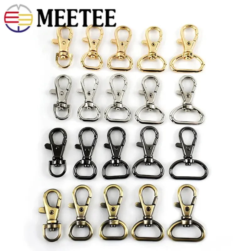 5/10Pcs 10-25mm Bag Strap Metal Buckles Meetee Dog Collar Lobster Buckle for Keychain Swivel Snap Hook Clasp Sewing Accessories