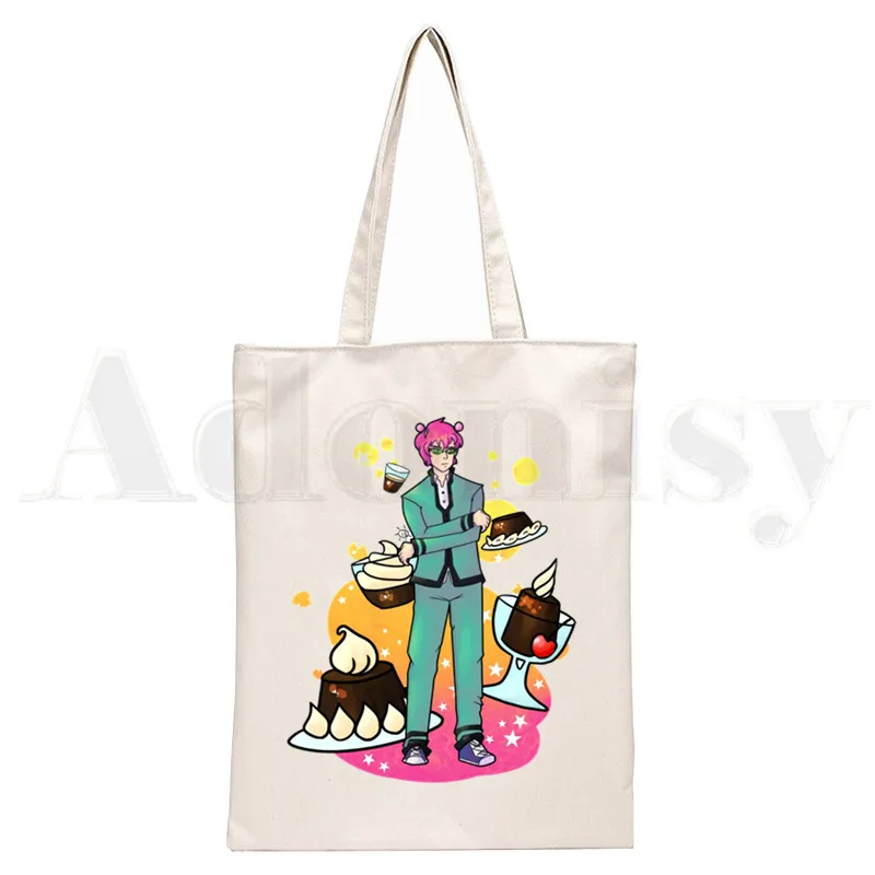 Saiki Is Het Rampzalige Leven Van Saiki K Handtassen Doek Canvas Draagtas Winkelen Reizen Vrouwen Herbruikbare Schoudershopper Tas Bolsas