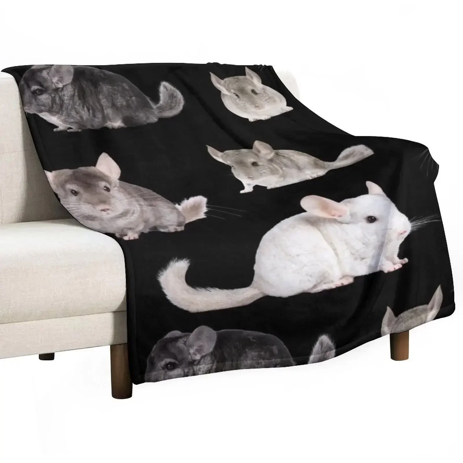 

New Chinchilla Sticker Pack Throw Blanket Thin Soft Blanket for Summer Night Sleeping