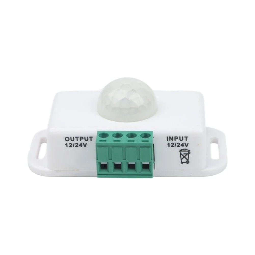 DC 12V/24V PIR Motion Sensor Switch, Adjustable 1-10 Min Delay Infrared Detector Controller For LED Strips, Corridor, Warehouse