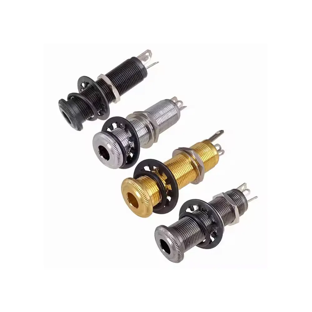 Brass Threaded Barrel Guitar Jack, Electric Bass Output Jack Socket,Jack Connector for Guitar Bass Parts & Accessories