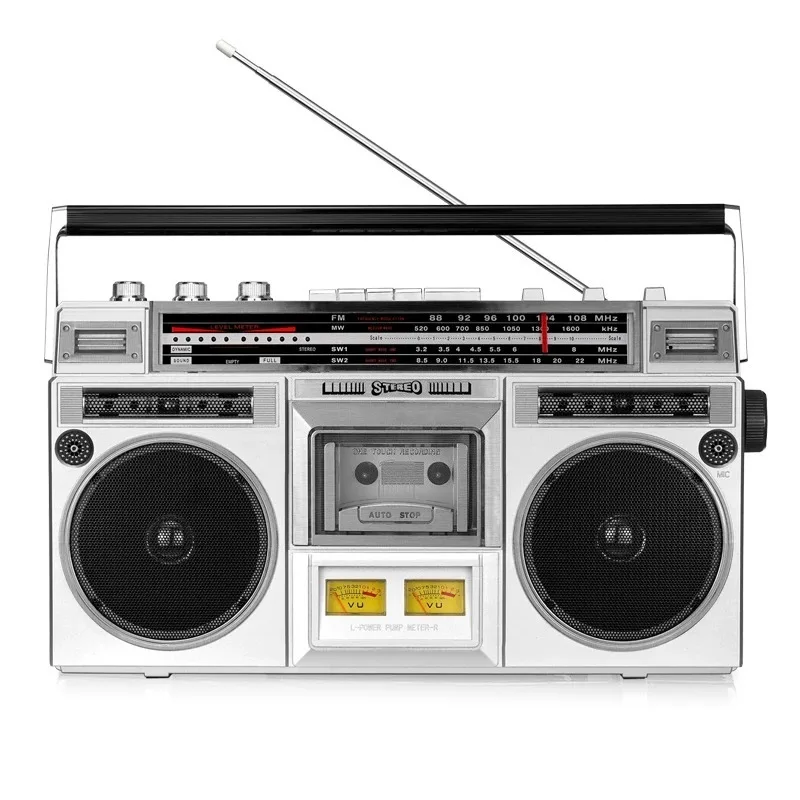 

Retro stereo dual speaker radio Recorder Convenient tape drive Bluetooth USB TF card