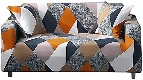 

Printed Sofa Cover Stretch Couch Covers Patterned Slipcovers For Armchair Grey And Orange 03#(Armchair)