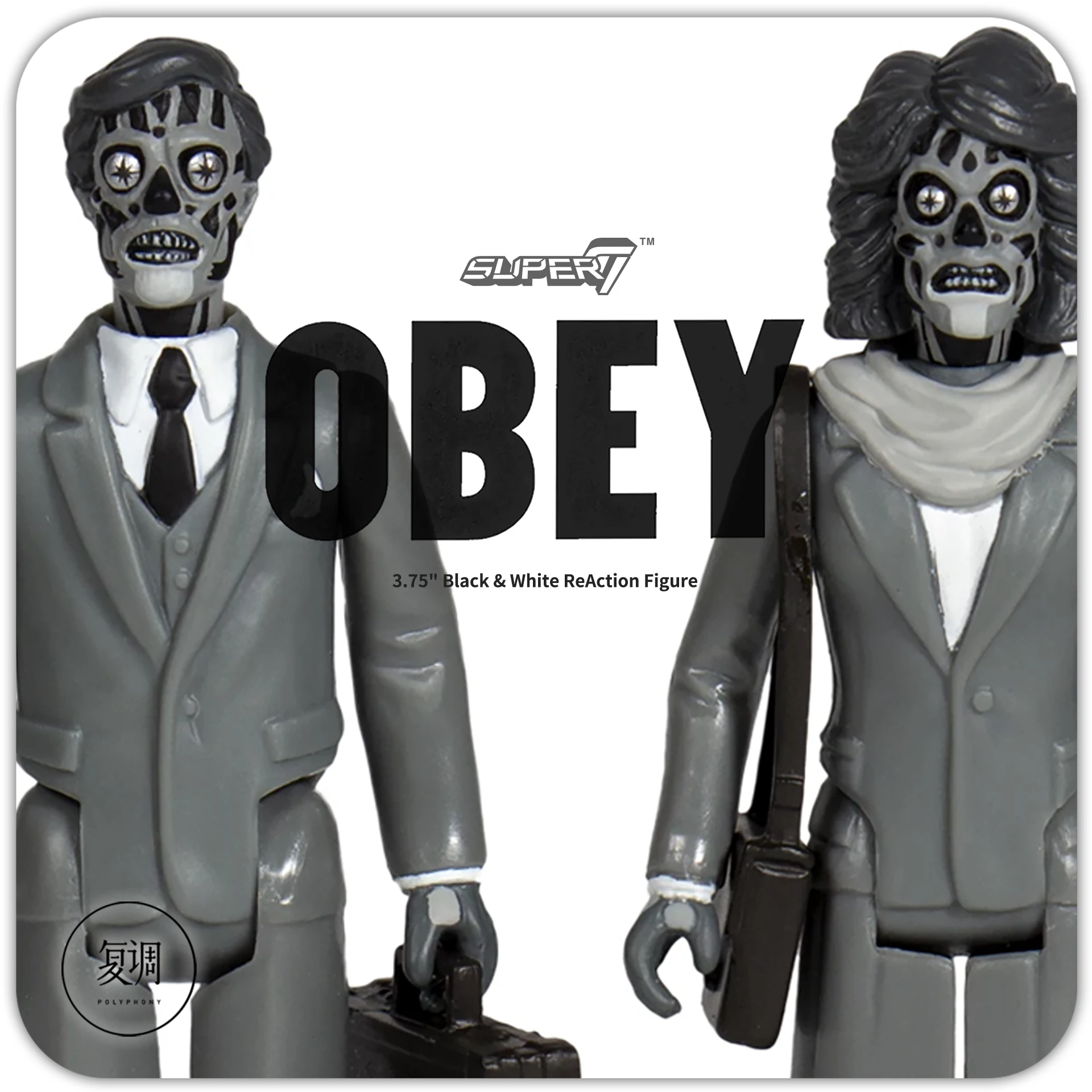 In Stock Super7 They Live ReAction FigureBlack & White Movie Horror Ghoul Toy Collection Gift Doll Halloween Birthday