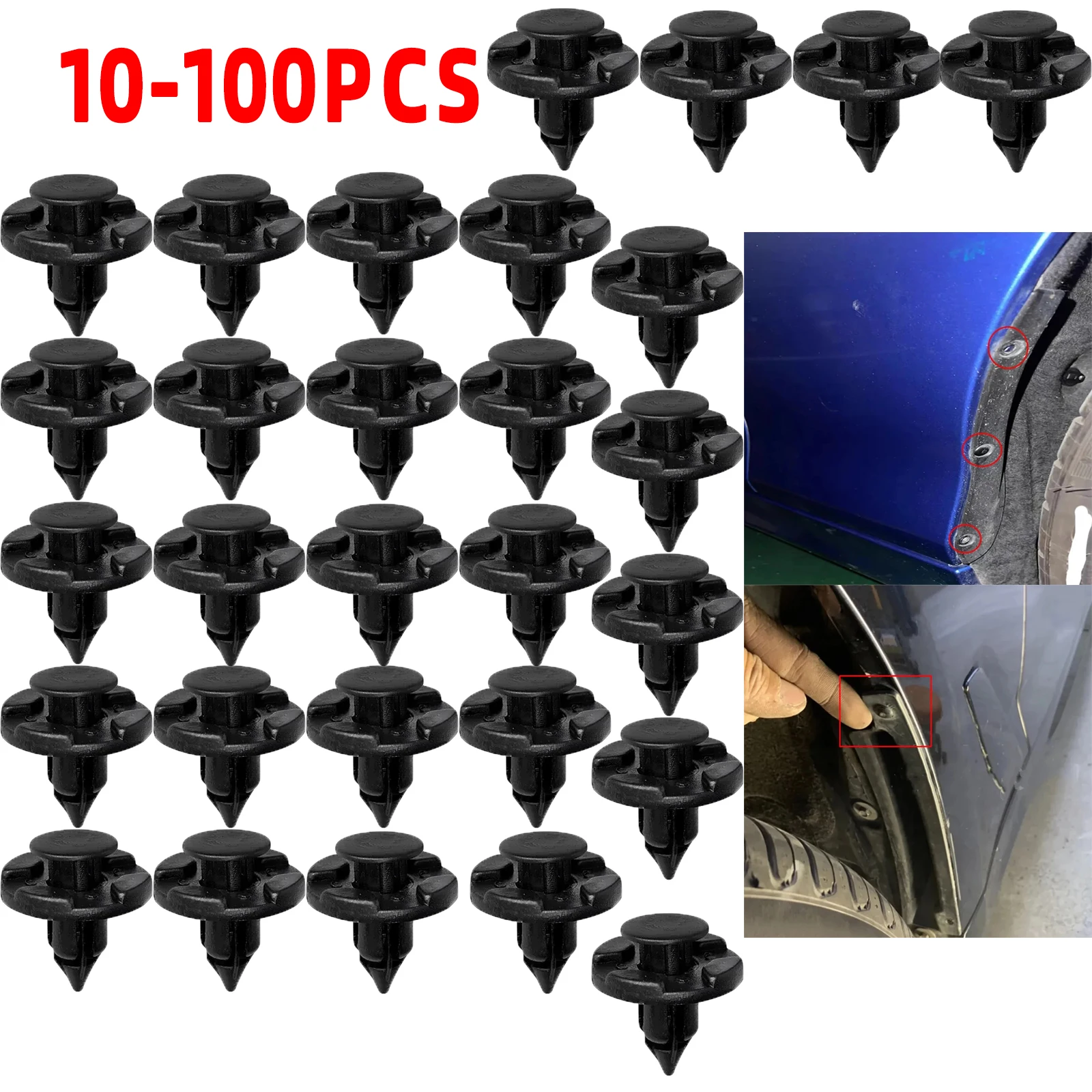 10-100 peças 8mm fixadores de corpo automático rebites clipes amortecedor guarnição retentor kit de fixação para lexus subaru nissan 01553-09321 90044-68320