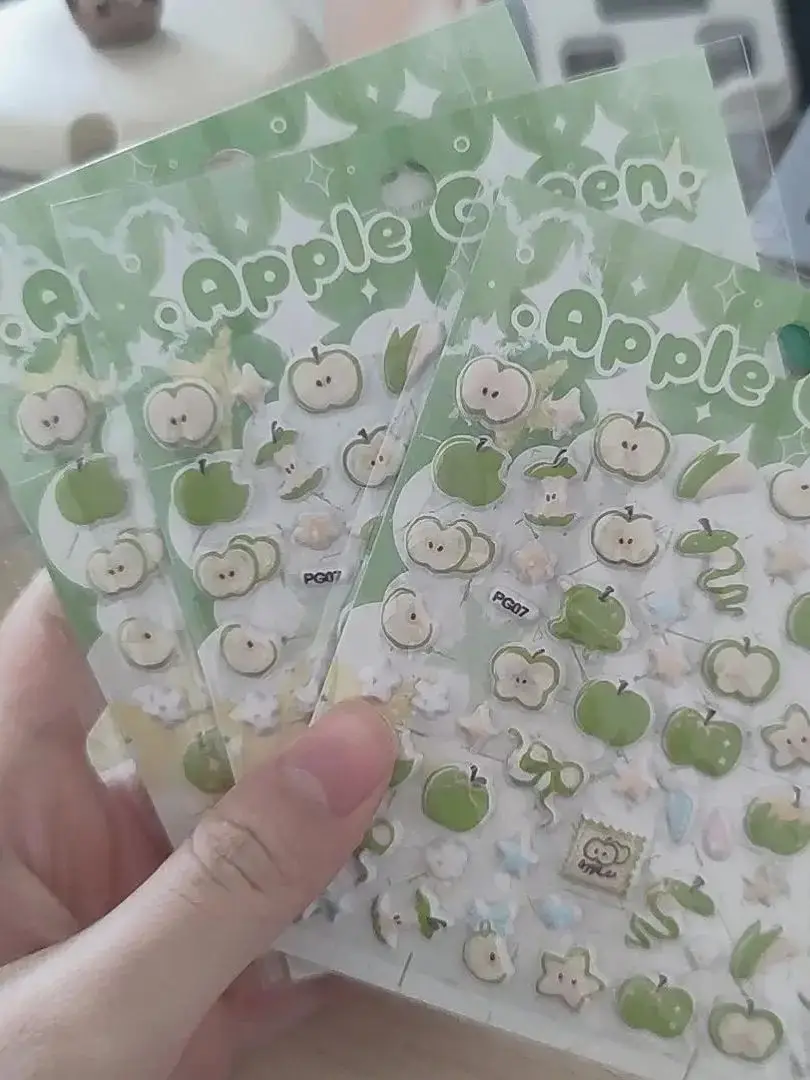 Dream Apple Bubble Sticker Ins High Value 3D Relief Sticker CCD Mobile Phone Case Decorative Sticker Simple Material