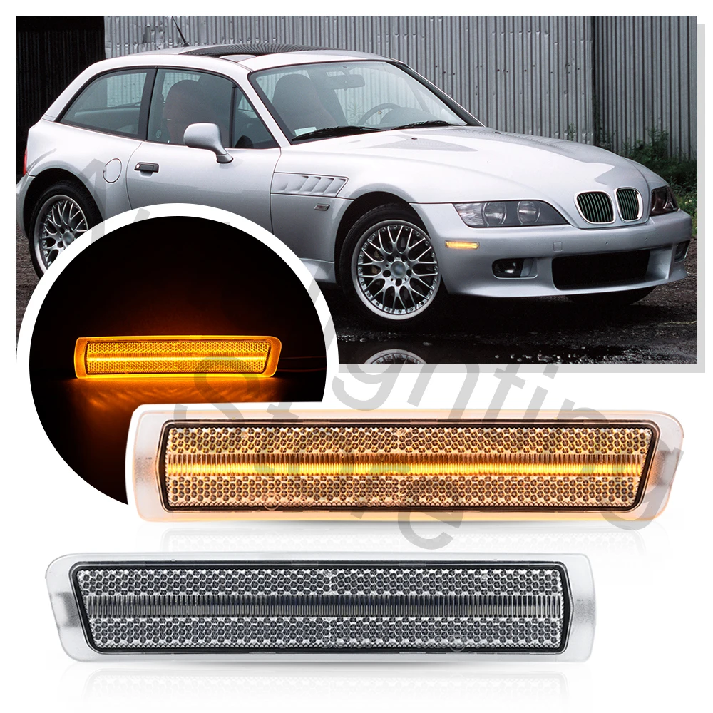 

LED Front Side Markers Lamps For EU version BMW Z3 Roadster M Coupé 1997 1998-2002 Roadster Convertible Turn Signal Fender Light