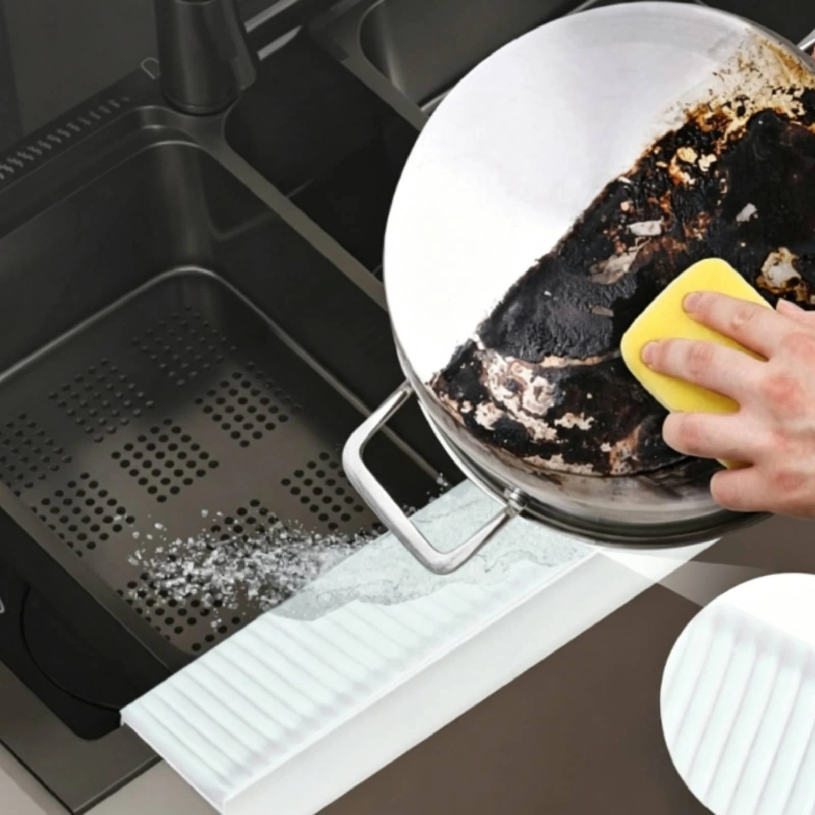 Silicone Sink Rim Splash Guard Countertop Protection L-Shaped Sink Splash Guard Home Accessory Protects Countertops Non