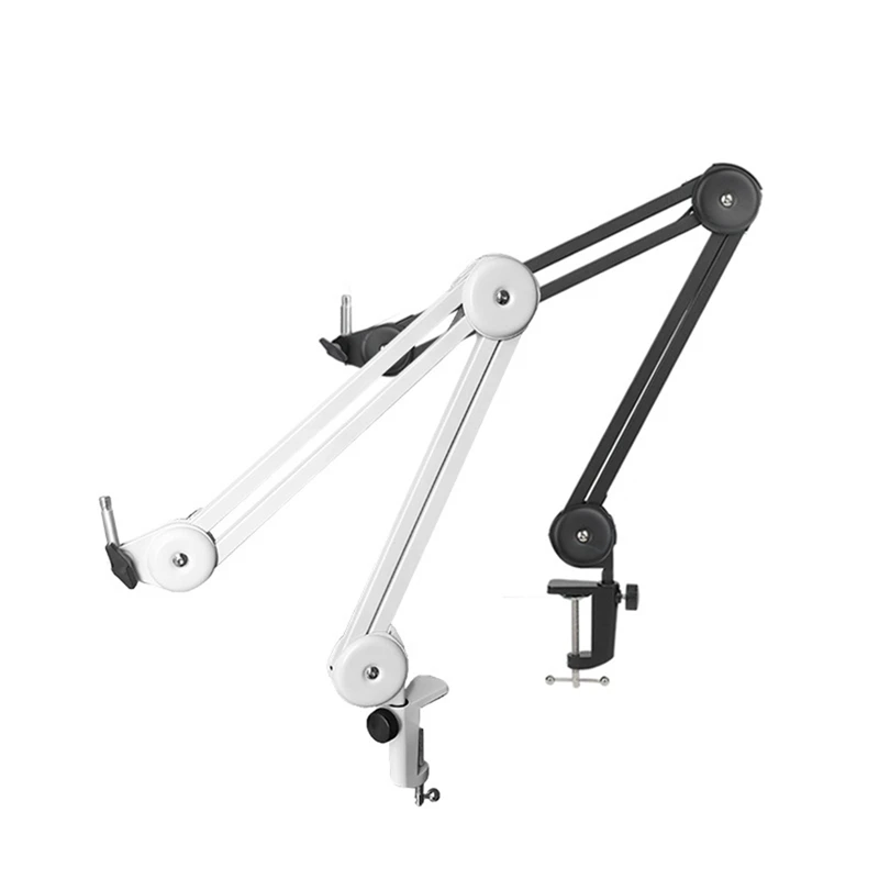 حامل ذراع ميكروفون للتسجيل، البودكاست، حامل ذراع مقص قابل للتعديل مع فلتر، حامل للصدمات