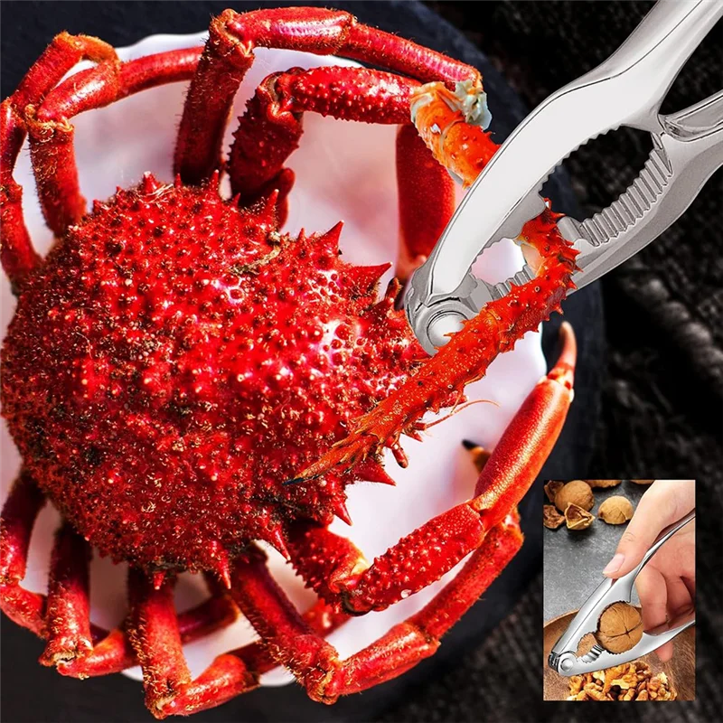 

ABNO-Crab Crackers And Tools Nut Cracker Set 8 Lobster Shellers, 8 Crab Leg Forks/Picks
