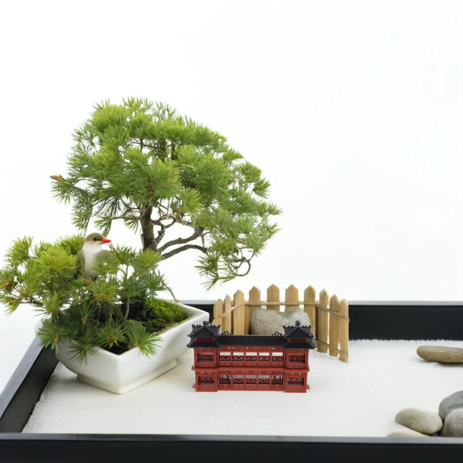 

Micro Pavilion Miniature Garden Ancient Chinese Plastic Pavilion Decorative Building Accessories Home Office Display