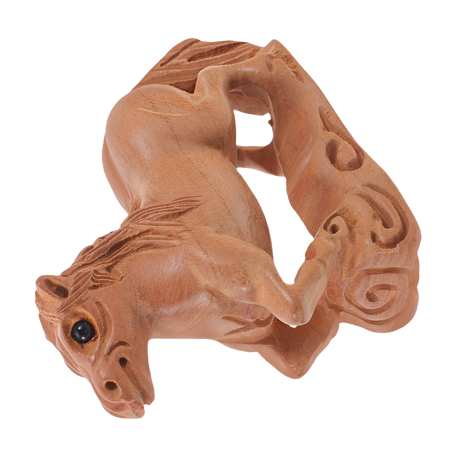Timeless Wooden Horse Statue Crafted from Natural Wood Decorative Sculpture for Living Room Bedroom Hallway Kitchen Table Shelf