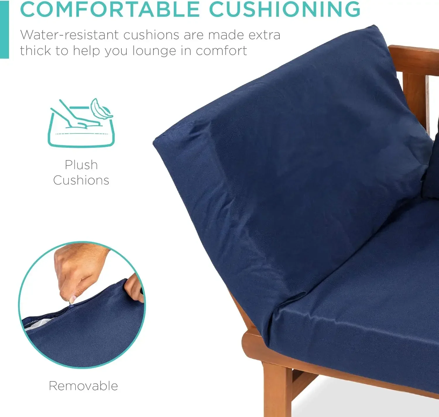 [وصول جديد، سعر مخفض! ]أثاث أريكة فوتون من خشب السنط قابل للتحويل في الهواء الطلق للفناء وساعة مقاومة للطقس قابلة للإزالة