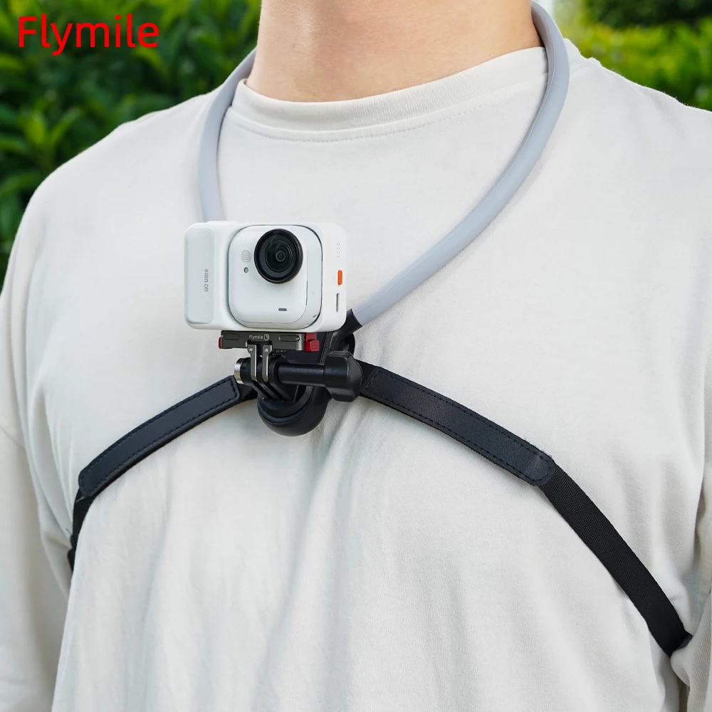 

Flymile Neck Mount Holder for DJI Action 5 Pro/Gopro 13/Osmo 360/Insta360 Go UItra Mount Chest Strap Action Camera Accessories