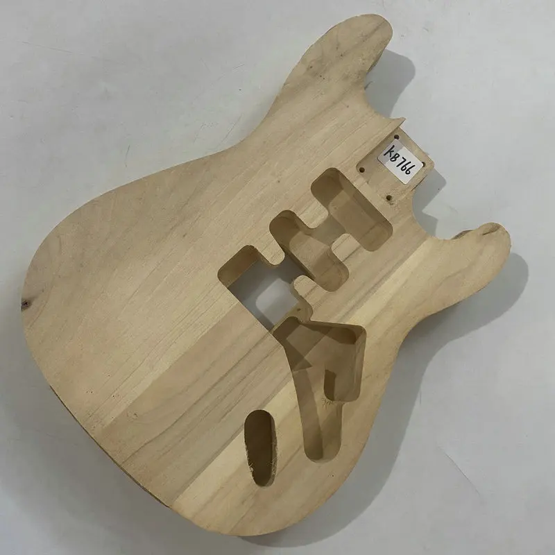 

KB766 Natural Color Unfinished ST Guitar Body Right Hand SSH Pickups Wood Damages and Surface for DIY Replace
