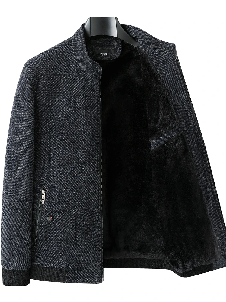 

Thiened Fce Men's Jaet Snug Winter Cotton Coat for Middle-Aged And ly Fathers Faionable Urban Busin Casual S...