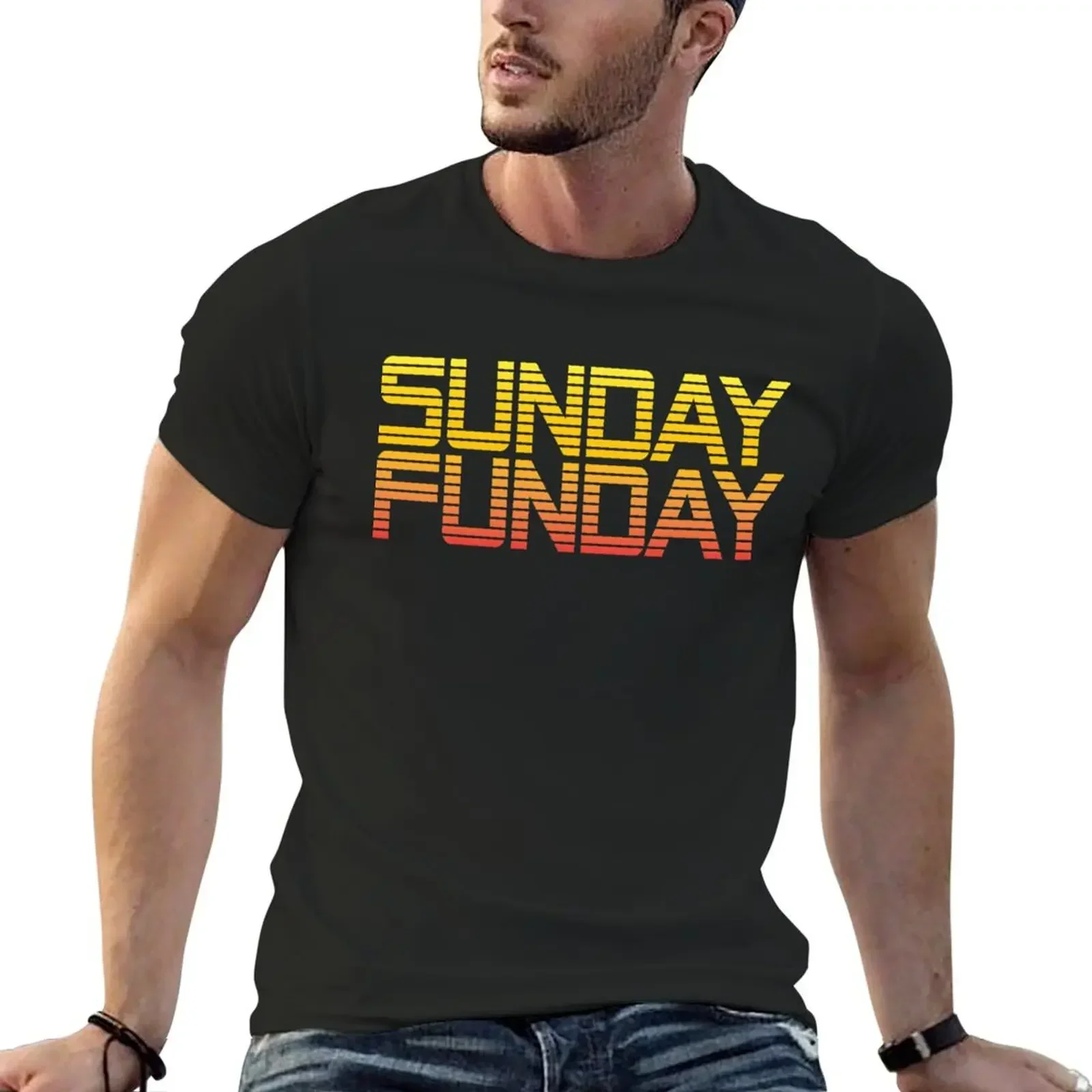 SUNDAY FUNDAY T-Shirt vintage plain street wear for a boy mens clothing