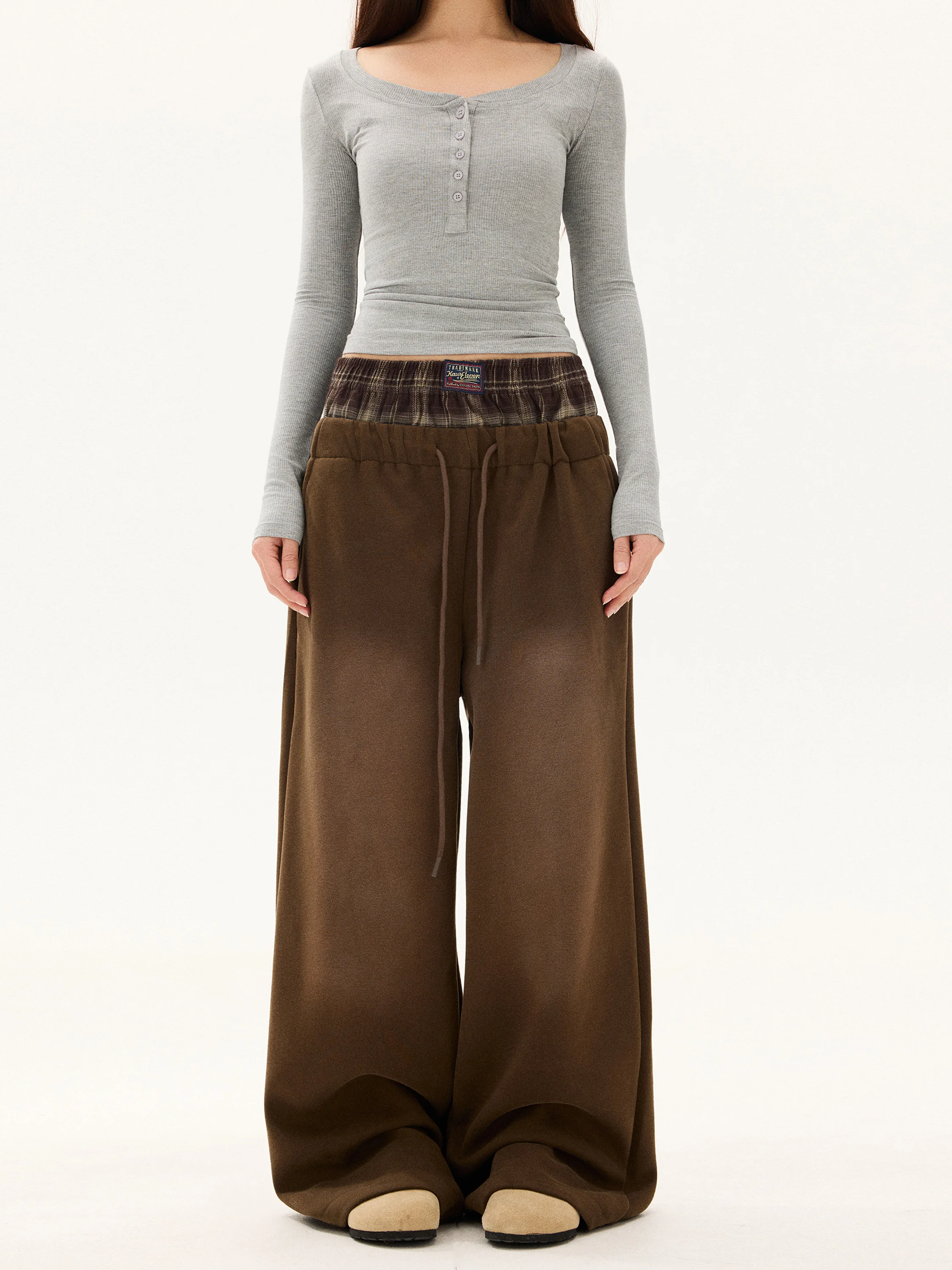 

Американские свободные спортивные брюки в клетку с лоскутным декором и надписями для мужчин и женщин, повседневные удобные винтажные брюки