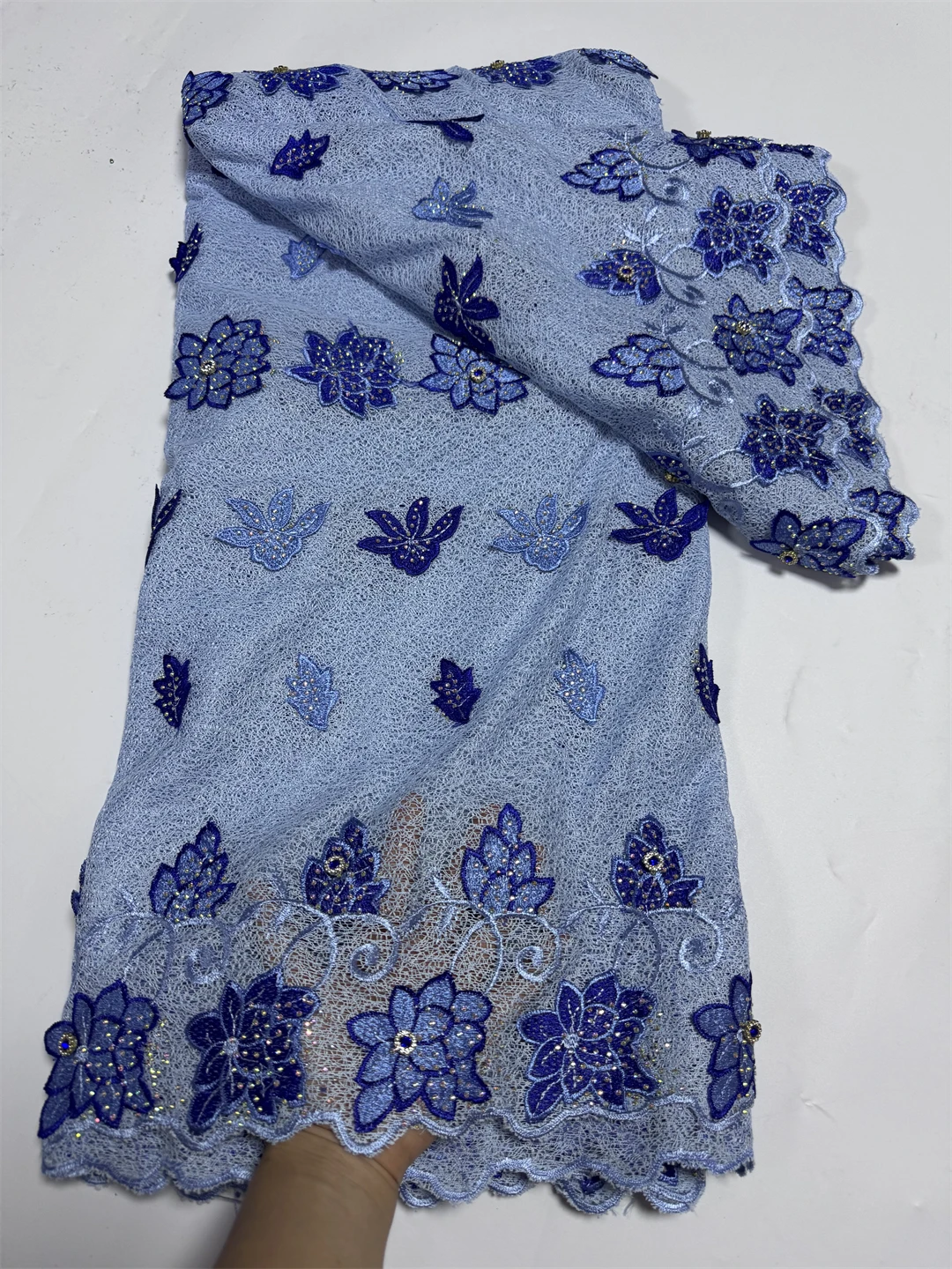 Luxury Elegant African Embroidery Floral Guipure Cord Water Soluble Lace Fabric For Party Wedding Dress Sewing 5 Yards AX3225-A1