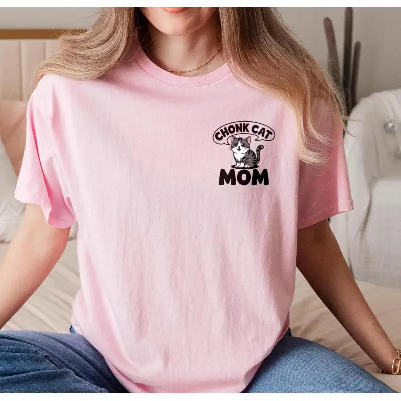 

Рубашка Chonk Cat Mom Mama Love Cats Cute Cate Tee Lover T