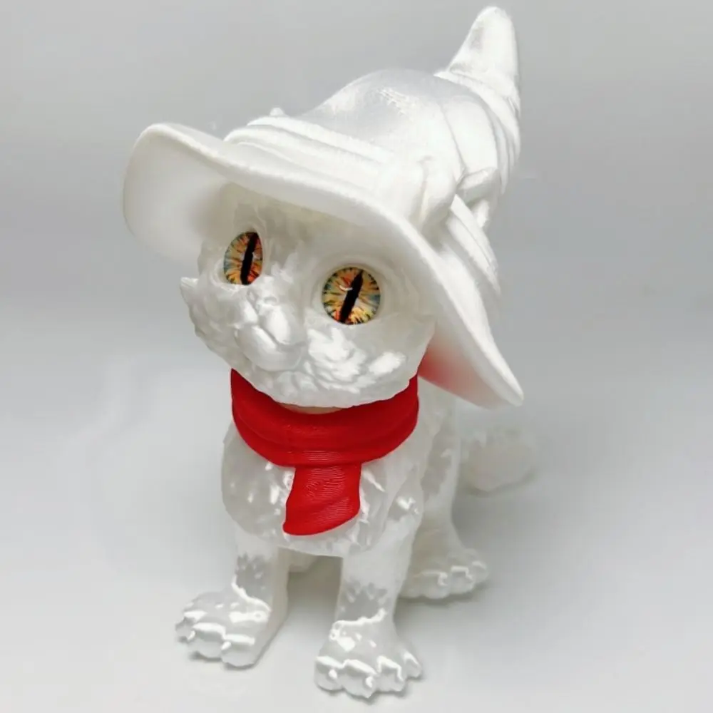 عيون كبيرة ثلاثية الأبعاد مطبوعة القط نموذج تصميم واقعي النحت الإبداعي مفصلية القطط دمية تكنولوجيا الطباعة ثلاثية الأبعاد نمط لطيف