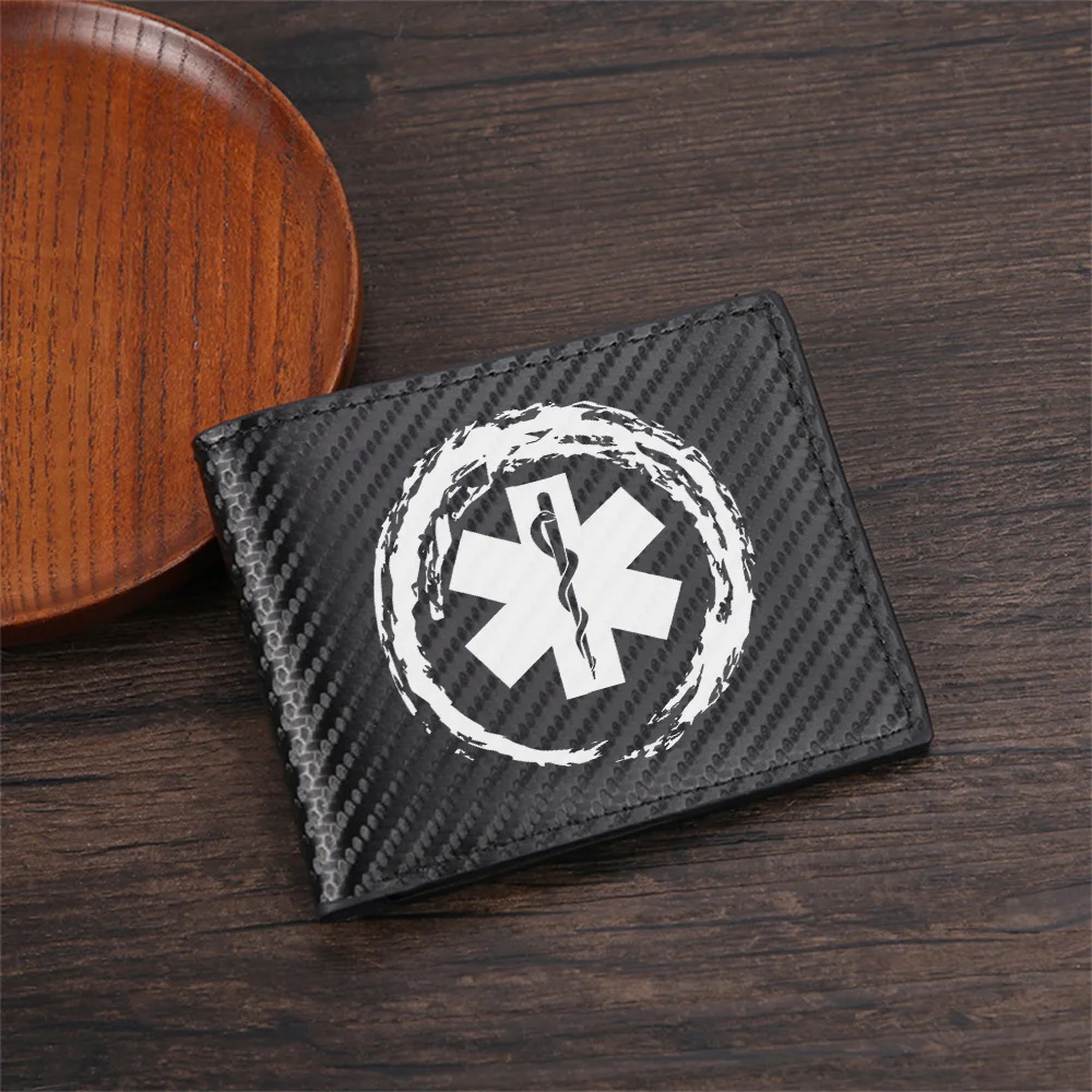 Medical Star Symbol and Snake Circle Men's Wallets Simple Business Modern Stylish Printing Design Gifts For Father Boyfriend Chr