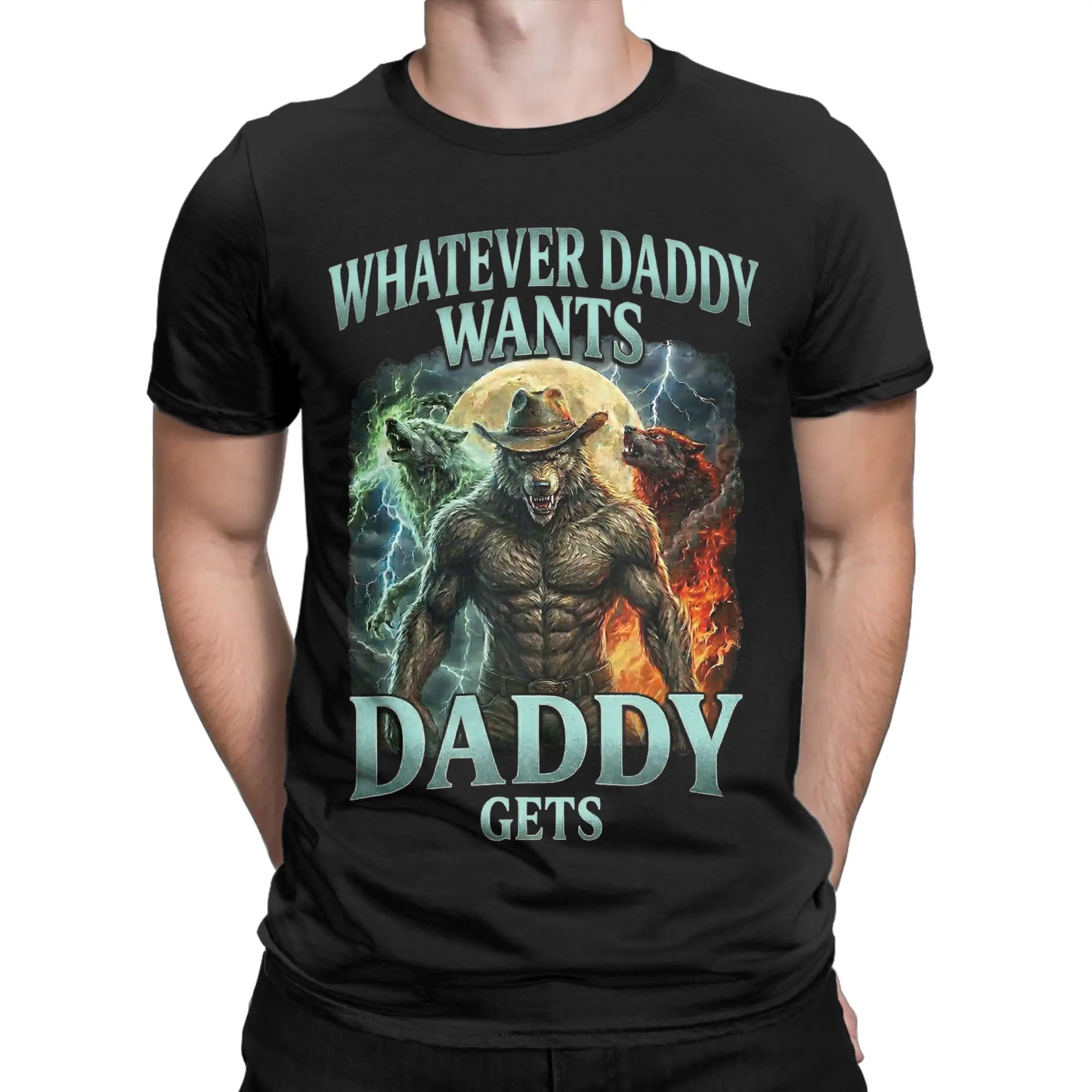 Printed Whatever Daddy Wants Daddy Gets  T Shirt for Men Women  Cotton Tee Shirt Short Sleeve Clothes