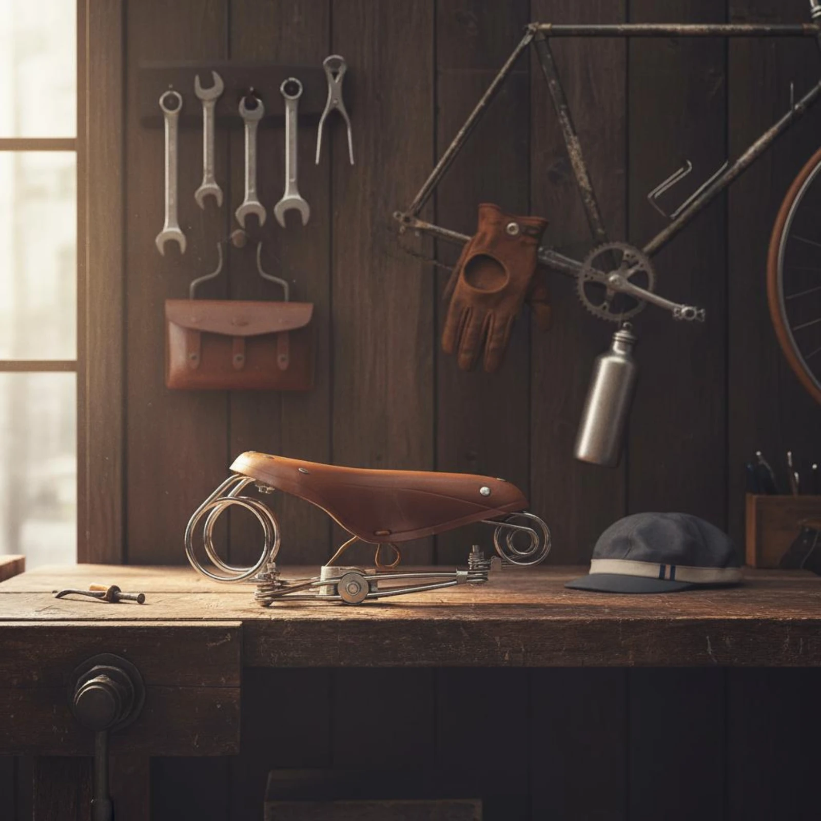 

Vintage Leather Bike Saddle Universal Fit Vintage Cycle Saddle Coil Bike Seat Comfortable Ride Sports Gear Waterproof