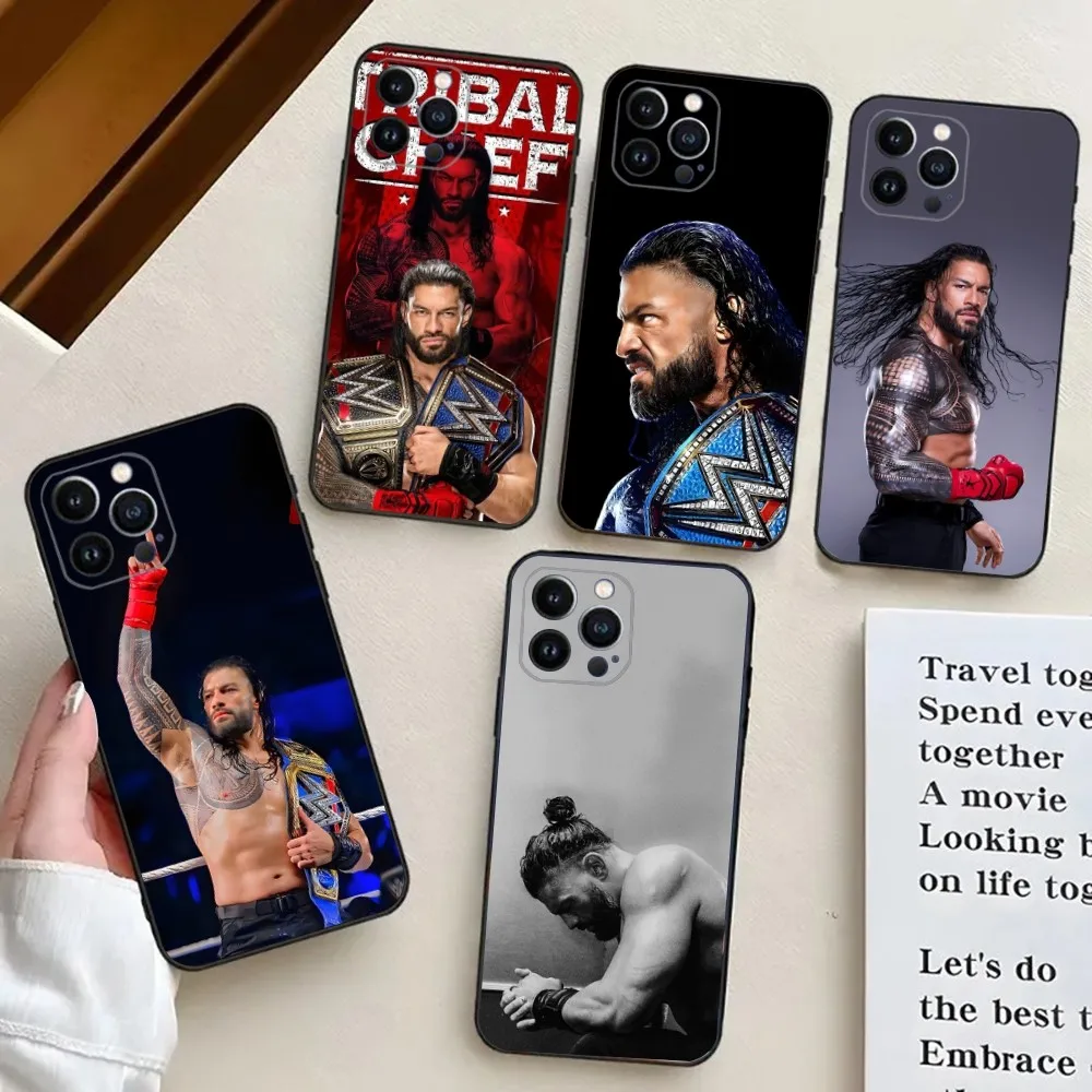 

Wrestling Star Roman Reigns Phone Case For iPhone 15,14,13,12,11,Plus,Pro Max,XS,X,XR,SE,Mini,8,7 Soft Silicone Cover