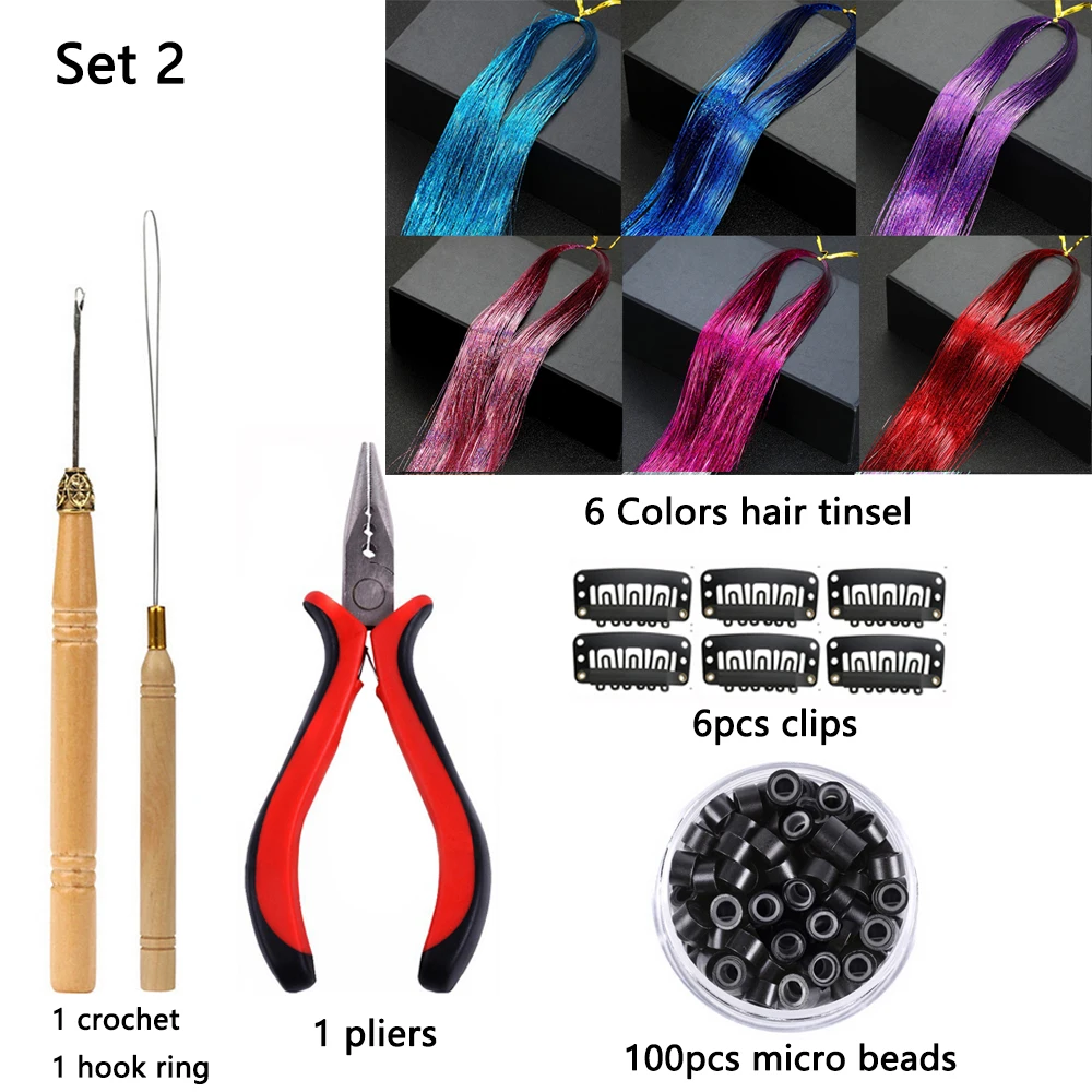 Fairy Hair Tinsel Kit for Girls: 6 Colors Tinsel Hair Extensions - Glitter Hair Tinsel Heat Resistant Accessories for Women Kids