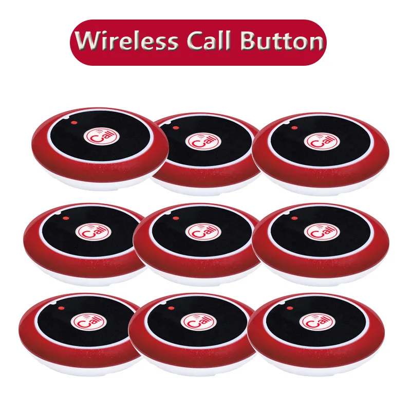 QWICALL 9Pcs Wireless Calling System Pager Call Button 433.92 for Bar,Restaurant,Office,Cafe Call waiter Service Bell