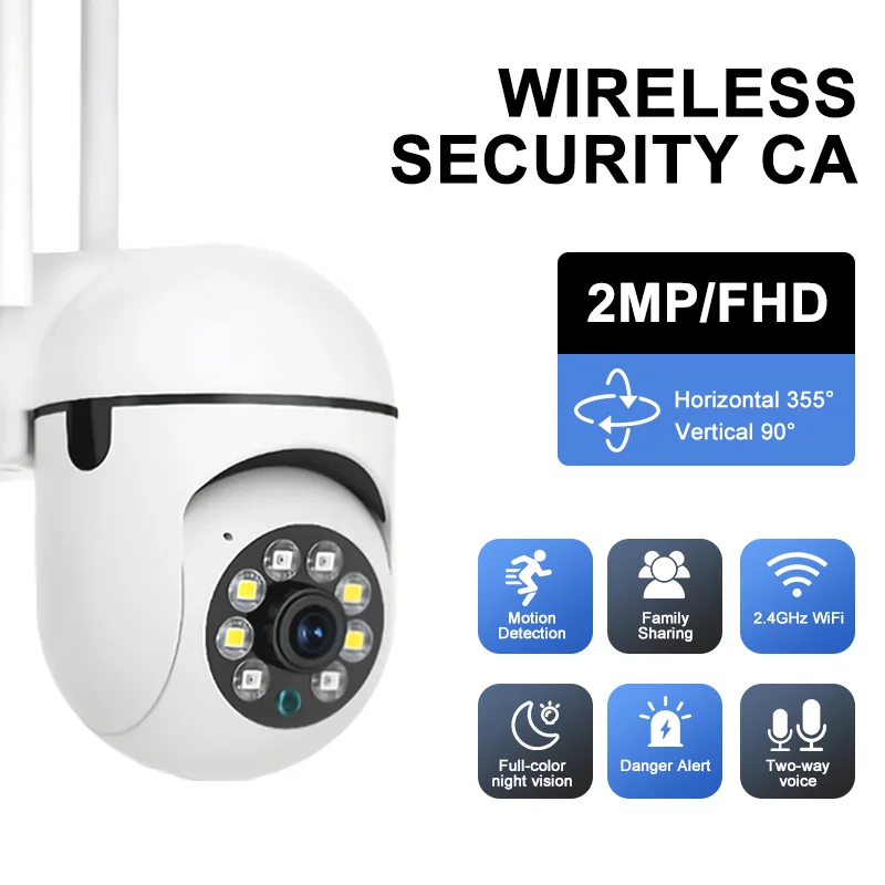 1080P كاميرا الأمن كاميرا واي فاي في الهواء الطلق PTZ سرعة كاميرا IP لاسلكية CCTV الصوت شبكة مراقبة ليلة كاميرا ملونة