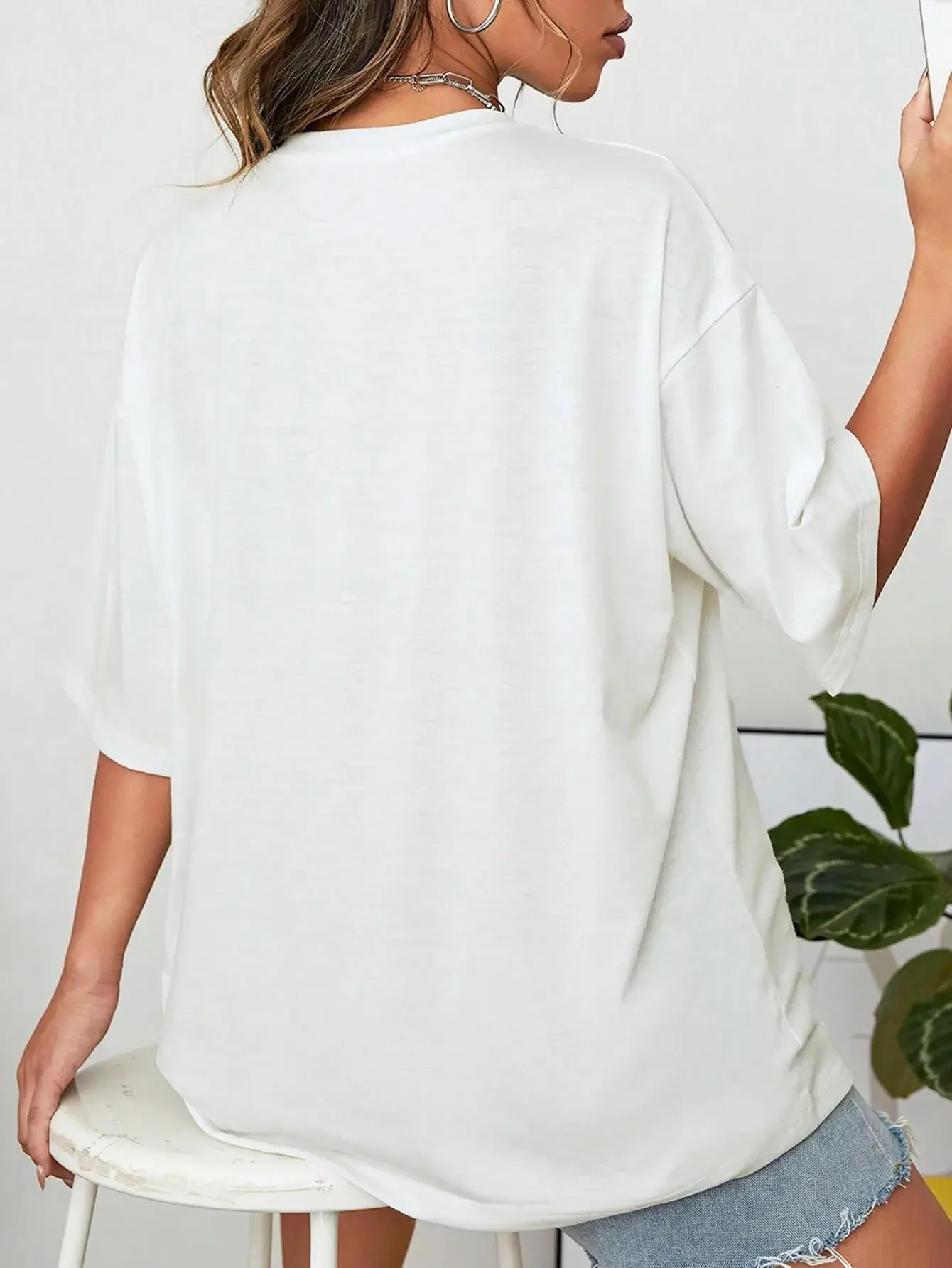 รักคู่เสื้อผ้าเสื้อยืดกราฟิก TShirt ผู้หญิงขนาดใหญ่ Street เสื้อยืดลําลอง O-คอ TEE เสื้อผ้าผ้าฝ้ายแขนสั้น