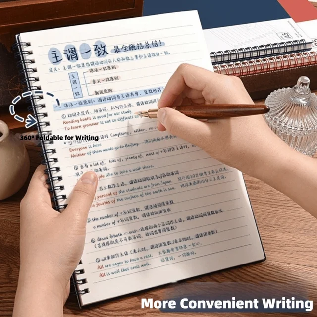 High Quality A5/B5 Spiral Notebook Thicken 120 Cream Pages Pocket Notebooks Lay-Flat Binding with Ring Binders Coil Notebook 3 High Quality A5/B5 Spiral Notebook Thicken 120 Cream Pages Pocket Notebooks Lay-Flat Binding with Ring Binders Coil Notebook 3