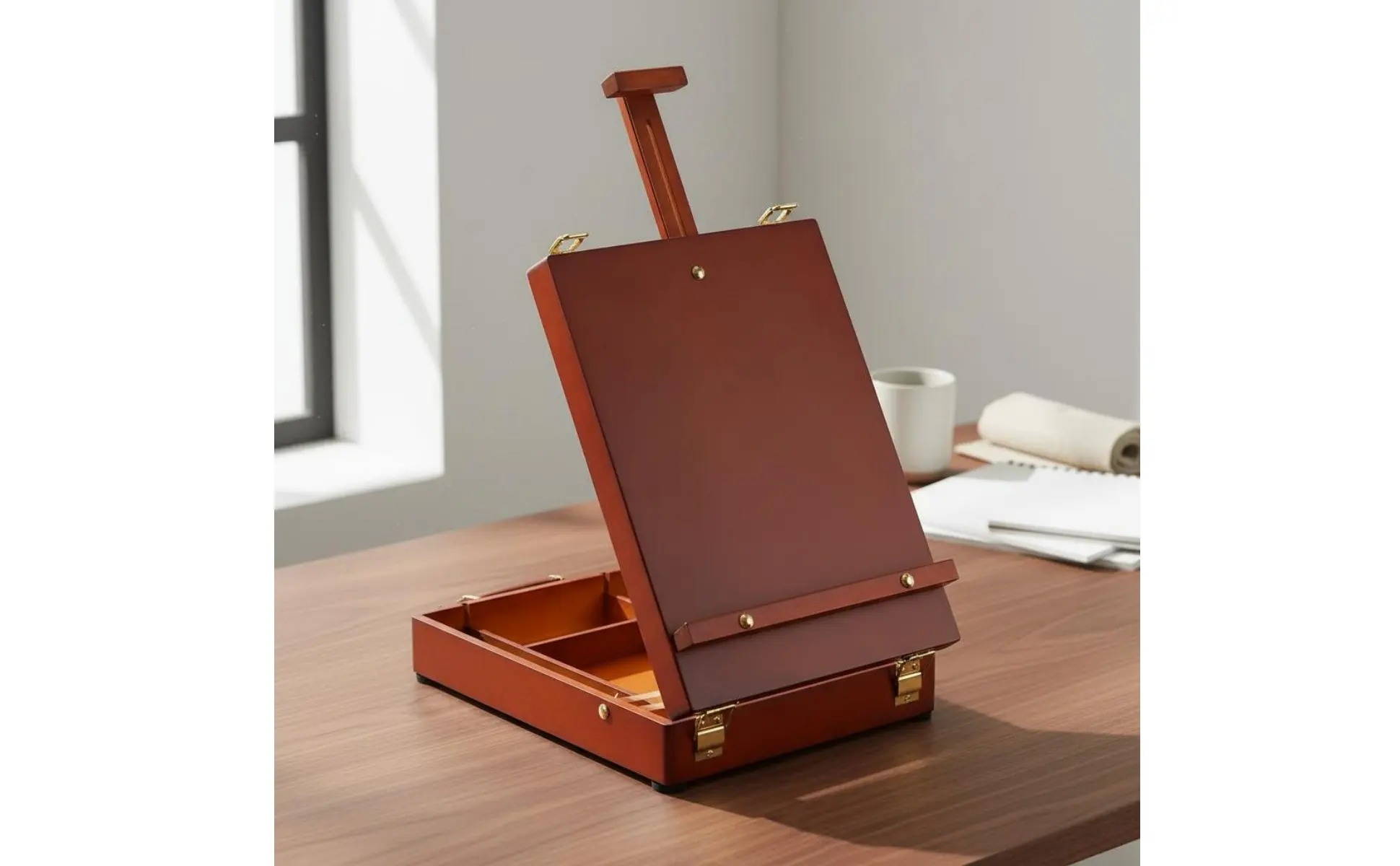 Wooden Tabletop Easel Box Multiuse Sketching Easel Box for Children, Studio