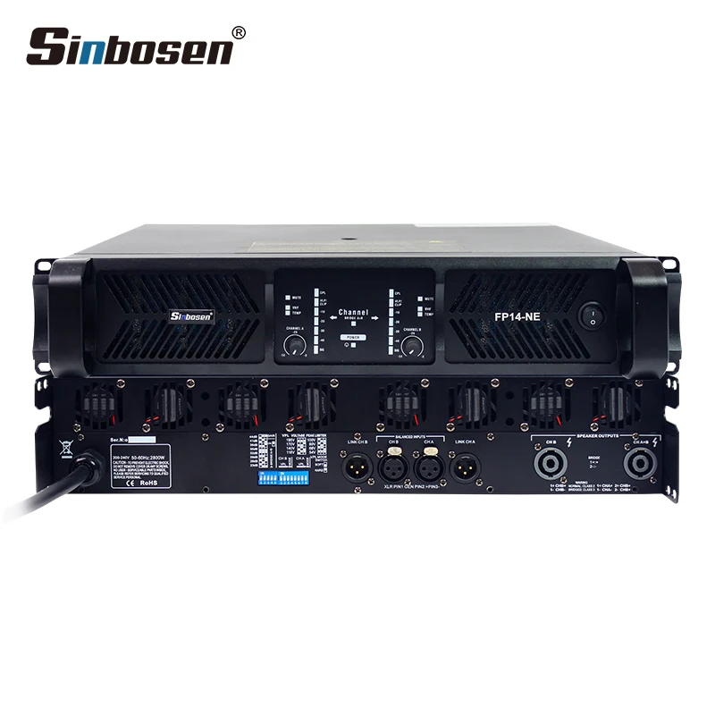 

Sinbosen DS-14K Outdoor Audio Power Amplifier Class Td Switching 4400 Watt 2 Channel Power Amplifier