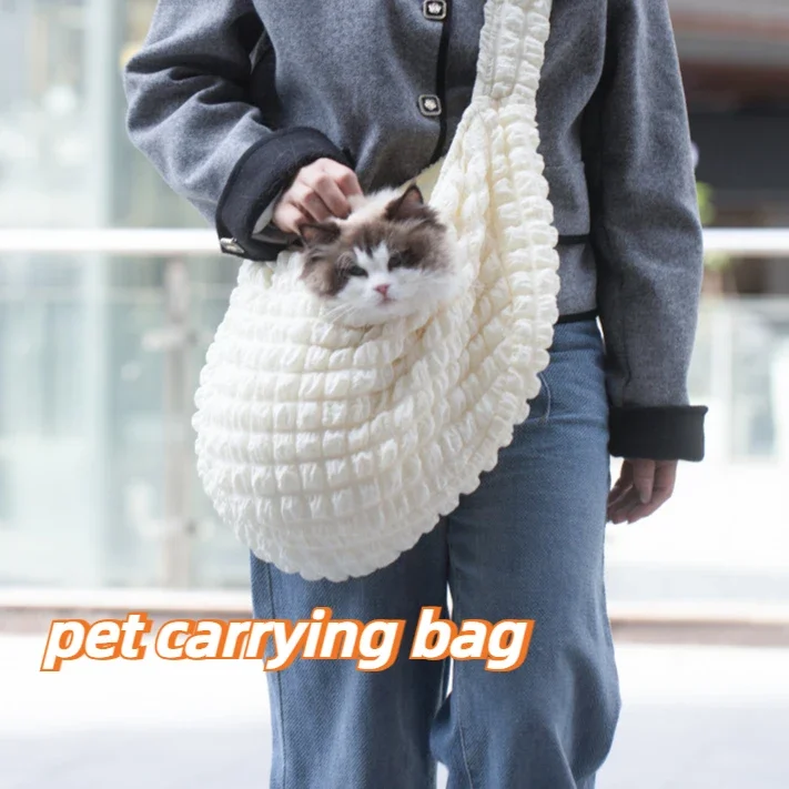 Pet Out Diagonal Backpack Small Crossbody Bag for Dogs Cats One Shoulder Backpack Cat Bag Pet Polyester Pet Carrying Backpack